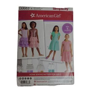 AMERICAN‎ GIRL Simplicity sewing pattern D0683 kids dresses 3-8